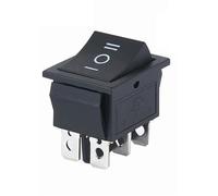 FNYUVNFAF 1pcs KCD4 Latching/Momentary Rocker Switch Power Switch I/O l/O/ll 4 Pins/6 Pins with Light 16A 250VAC/25A 250V 20A 125VAC(3position 6PIN Black)