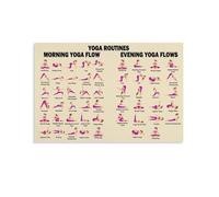 FNYUVNFAF Beginner Yoga Guide Poster - Easy-to-Follow Chart with 25 Fundamental Poses, Pose Names, and Benefits - Ideal for Home Practice, Yoga Teacher(Unframed,12x18inch(30x45cm))