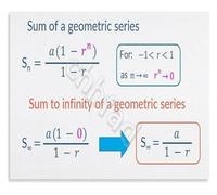 FNYUVNFAF Calculus and Algebra Educational Poster Geometric Series Sum Formula Chart for High School College Framed,08x12inch(20x30cm)