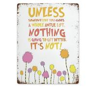 FNYUVNFAF Caring Changes Everything for the Better Metal Tin Sign 8 X 12 in Vintage Inspirational Decor for Dorm Room