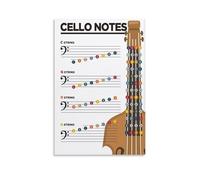 FNYUVNFAF Cello Note Reading : Essential Music Theory Chart for Beginner Cellists, Printable Download for Classroom & Bedroom Decor Framed,12x18inch(30x45cm)