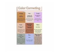 FNYUVNFAF Color Corrector Makeup Poster Concealer Guide Chart for Makeup Artist Beauty Student Salon Studio Decor Framed,16X24inch(40X60cm)
