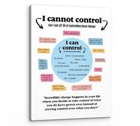FNYUVNFAF Empowering Mental Health Poster, Control Focus Chart for Counseling Office, DBT & CBT Therapy Art Print for School, Clinic or Home Office(Unframed,16x24inch(40x60cm))