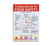 FNYUVNFAF Food Guide, Temperature Danger Zone Wall-Art for Functional Home Kitchen Decor Framed,08x12inch(20x30cm)