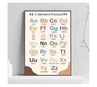 FNYUVNFAF Francais Alphabet Metal Sign For Language Wall Decor Phonics Poster Student Study Aid Homeschool French Lesson Tin Sign 8 X 12 inch