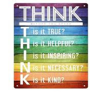 FNYUVNFAF Funny Customer Service Metal Sign Think Before You Speak Helpful Tip Aluminum Wall Hanging for Retail Store Front Desk Call Center Agent Training Room 8 X 12 inch