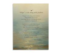 FNYUVNFAF Hope Poetry Art Canvas Print Feathers Quote Wall Decor for Bedroom Living Room Unframed,12x18inch(30x45cm)