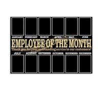 FNYUVNFAF HR Office Decor Employee of the Month Canvas Board 12-Month Photo Frame for Team Building Company Culture Framed,08X12inch(20X30cm)