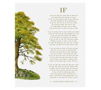 FNYUVNFAF If Poem Rudyard Kipling Art Print Tree Illustration Inspirational Quote for Office Unframed,12x18inch(30x45cm)