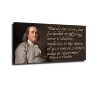 FNYUVNFAF Inspirational Benjamin Franklin Quote Poster Motivational Historical Wall-Art Decor For Study Home Office Framed,16x24inch(40x60cm)