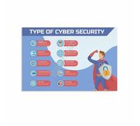 FNYUVNFAF IT Security Basics Guide Cybersecurity Wall-Art for Professional Office Home Studio Decor Framed,12x18inch(30x45cm)