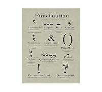 FNYUVNFAF Literary Terms and Punctuation Poster English Grammar Writing Educational Chart for Classroom Teacher Office Wall-Art(Framed,12x18inch(30x45cm))