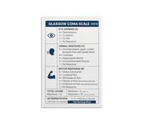 FNYUVNFAF Medical Clinical Reference Poster - Glasgow Coma Scale GCS & Neurological Assessment Chart for Healthcare Offices(Framed,16x24inch(40x60cm))