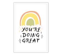FNYUVNFAF Mental Health Affirmation Poster - Encouraging You're Doing Great Art Print, Therapist Office Decor & Motivational Wall-Art for Bedroom Framed,08x12inch(20x30cm)