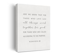 FNYUVNFAF Modern Bible Verse : Romans 8:28 Scripture Wall-Art with God Works for Quote, Inspirational Print for Home Office Decor Unframed,16x24inch(40x60cm)