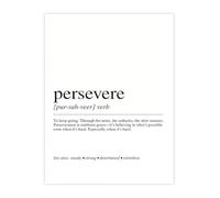 FNYUVNFAF Resilience Mindset Poster Persevere Definition Wall-Art for Home Office Study Room Gift Idea(Unframed,12x18inch(30x45cm))
