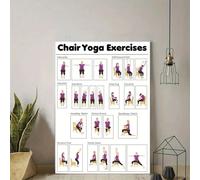 FNYUVNFAF Seated Yoga Practice Poster, Senior-Friendly Gentle Exercise Guide with Large Print, Wall Chart for Beginners, Arthritis or Limited Mobility(Unframed,08x12inch(20x30cm))