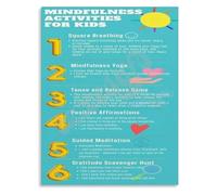 FNYUVNFAF Social Emotional Learning Activities Poster for Calming Strategies Wall-Art Canvas Print Room Decor Bedroom Living Room Unframed,12x18inch(30x45cm)