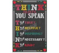 FNYUVNFAF THINK Before You Speak Poster SEL Rules Social Emotional Learning Canvas for Bedroom Decor Wall-Art Unframed,12x18inch(30x45cm)