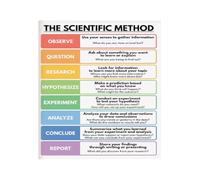 FNYUVNFAF Think Like a Scientist Poster Scientific Method Chart 8 Steps Science Classroom Wall-Art for Teachers Students Educational Decor Guide Framed,08X12inch(20X30cm)