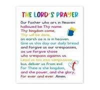 FNYUVNFAF Traditional Our Father Prayer Canvas Print - The Lord's Prayer Wall Art, Timeless Christian Decor for Church Foyer, Office, Study Unframed,16x24inch(40x60cm)