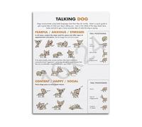 FNYUVNFAF Understanding Dog Body Language Infographic Poster Canine Behavior Cues Chart Educational Wall-Art for Training Framed,08x12inch(20x30cm)