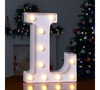 Foaky LED Letter Lights Sign 26 Alphabet Light Up Letters Sign for Night Light Wedding Birthday Party Battery Powered Christmas Lamp Home Bar Decoration (L)