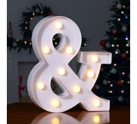 Foaky LED Letter Lights Sign 26 Alphabet Light Up Letters Sign for Night Light Wedding Birthday Party Battery Powered Christmas Lamp Home Bar Decoration (&)