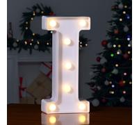 Foaky LED Letter Lights Sign 26 Alphabet Light Up Letters Sign for Night Light Wedding Birthday Party Battery Powered Christmas Lamp Home Bar Decoration (I)