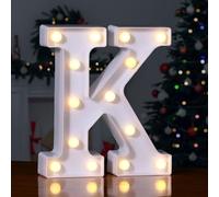 Foaky LED Letter Lights Sign 26 Alphabet Light Up Letters Sign for Night Light Wedding Birthday Party Battery Powered Christmas Lamp Home Bar Decoration (K)