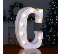 Foaky LED Letter Lights Sign 26 Alphabet Light Up Letters Sign for Night Light Wedding Birthday Party Battery Powered Christmas Lamp Home Bar Decoration (C)