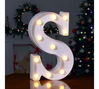 Foaky LED Letter Lights Sign 26 Alphabet Light Up Letters Sign for Night Light Wedding Birthday Party Battery Powered Christmas Lamp Home Bar Decoration (S)