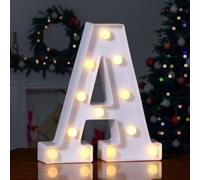 Foaky LED Letter Lights Sign 26 Alphabet Light Up Letters Sign for Night Light Wedding Birthday Party Battery Powered Christmas Lamp Home Bar Decoration (A)