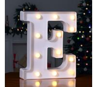 Foaky LED Letter Lights Sign 26 Alphabet Light Up Letters Sign for Night Light Wedding Birthday Party Battery Powered Christmas Lamp Home Bar Decoration (E)