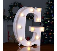 Foaky LED Letter Lights Sign 26 Alphabet Light Up Letters Sign for Night Light Wedding Birthday Party Battery Powered Christmas Lamp Home Bar Decoration (G)