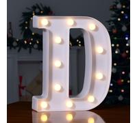 Foaky LED Letter Lights Sign 26 Alphabet Light Up Letters Sign for Night Light Wedding Birthday Party Battery Powered Christmas Lamp Home Bar Decoration (D)