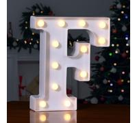 Foaky LED Letter Lights Sign 26 Alphabet Light Up Letters Sign for Night Light Wedding Birthday Party Battery Powered Christmas Lamp Home Bar Decoration (F)