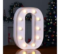 Foaky LED Letter Lights Sign 26 Alphabet Light Up Letters Sign for Night Light Wedding Birthday Party Battery Powered Christmas Lamp Home Bar Decoration (O)