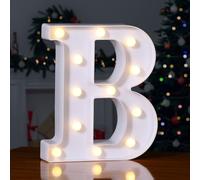 Foaky LED Letter Lights Sign 26 Alphabet Light Up Letters Sign for Night Light Wedding Birthday Party Battery Powered Christmas Lamp Home Bar Decoration (B)