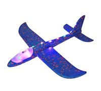 Foam Airplane - 18 inches Stunt Glider | Foam Kids Plane - Flash Light Glider with front rear wings double hole design promotes outdoor play coordination observation skills for children