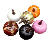 Foam Artificial Pumpkins Set Assorted Sizes Autumn Decor(A)