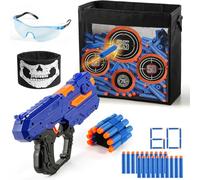 Foam Blaster Toys with Gun and Target for Nerf, 60 Darts, Goggles, Mask & Wristband | Shooting Game Gift for Age 3+ Kids Boys Girls Birthday & Christmas Girls