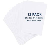 Foam Board 24 x 36 x 3/16" (5mm) - 12 Pack - White Poster Board, Acid Free, Double Sided, Rigid, Sign Board Foamboard for Mounting, Crafts, Paintings Prints, Art, Display, Presentation and Projects