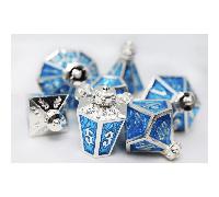 Foam Brain Games Moonlit Lantern: Silvered Frostfire - Metal RPG Dice