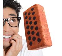 Foam Brick - 9.84x4.96x2.75 Inches Sponge Simulation Brick, Soft Plush Prank Prop | Realistic Lightweight Safe Halloween Party Stage Performance Gag Decoration Reusable Funny Novelty Item Use