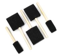 Foam Brushes 5 Pack - Wooden Handle Foam Paint Brushes for Applying Paint, Stain, Varnish, Dye & Oil, Sponge Brushes for Arts, Crafts, Wood, Furniture & DIY Decorating