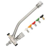 Foam Cannon Dual-Connector Accessory, Pressure Washer Tip Attachment with 5 Pressure Washer Sprayer Nozzles, 1/4'' Quick Connect for Soap Cannon, Stainless Steel Copper, Two-Way Shuttle Valve for EAS