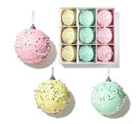 Foam Christmas Baubles 6cm 8cm Hand-Painted Colorful Holiday Decor | Lightweight foam material plus vibrant festive patterns suitable for Christmas trees wreaths and garlands