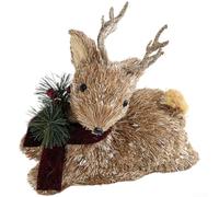 Foam Christmas Elk Plush Doll, Decoration In Scandinavian Style For Window Display And Tabletop Ornament, Gray Holiday Ornament(Sitting Elk)