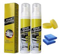Foam Cleaner Spray for Car Interiors - 2 Pcs Multipurpose Car Seat Leather Cleaner & Sofa Cleaning Foam, Powerful Stain Remover for Dashboard, Fabric, Carpet and Home, Rinse-Free Formula, 100ml